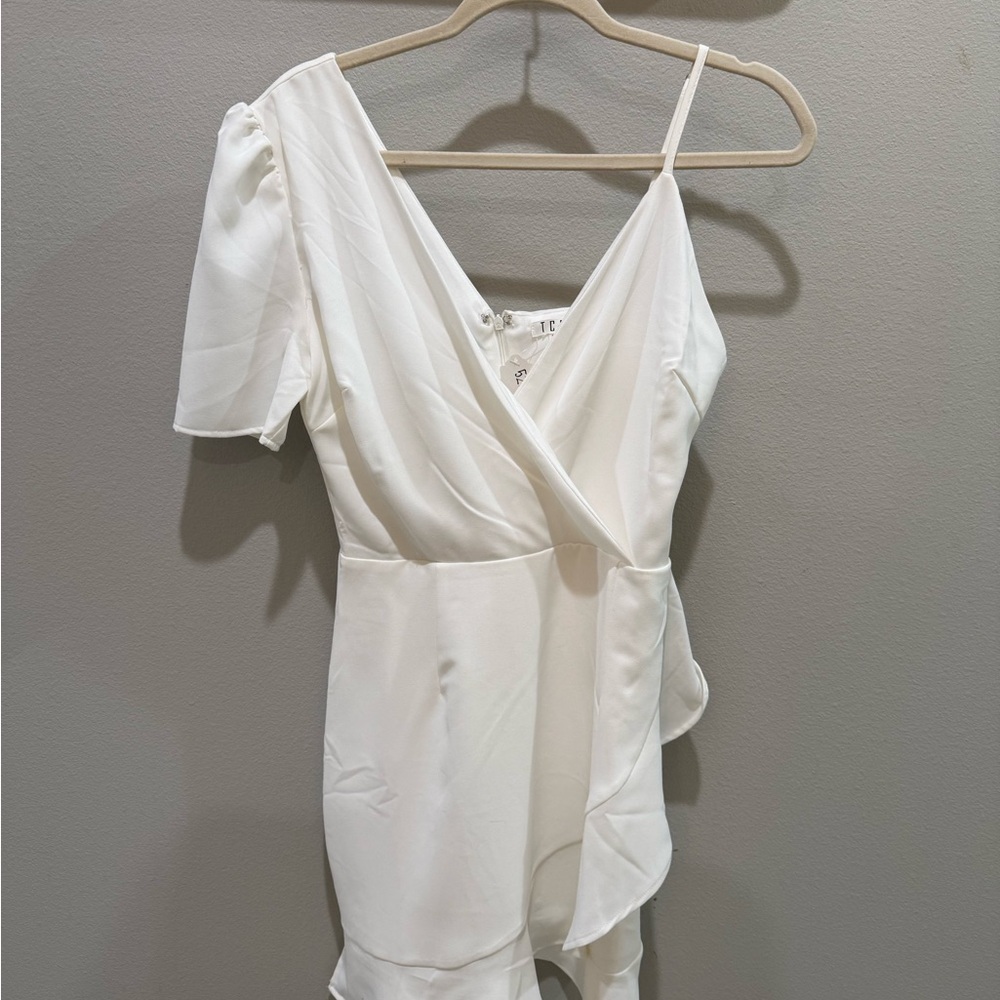 Elegant White Wrap Dress